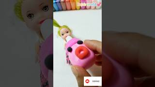 Easy clay craft idea Barbie doll feeder bottle shortvideo clay diy ytshorts [upl. by Negam995]