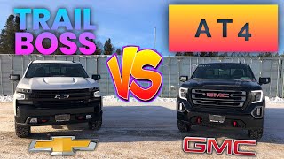 What’s the difference between the Chevy Silverado TrailBoss and the GMC Sierra AT4 [upl. by Julee]