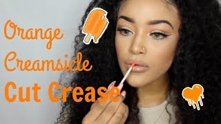 Orange Creamsicle Cut Crease  Simple Spring Makeup Tutorial [upl. by Kirven]