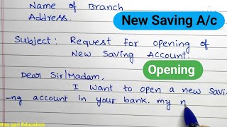 Bank account opening letterApplication for New Saving Account openingNew saving account opening [upl. by Anett584]