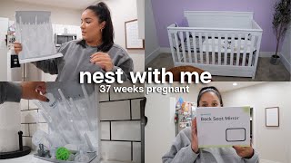 Nest with me 37 weeks pregnant 👼🏼💕 sanitizing bottles nursery update i scheduled my induction [upl. by Inavoj125]