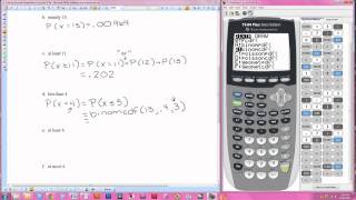 Finding Binomial Probabilities Using the TI84 [upl. by Bik911]