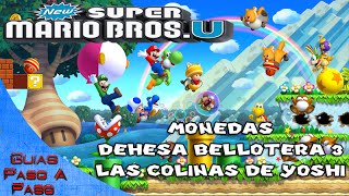 New Super Mario Bros U  Localización de Monedas  Dehesa Bellotera 3 Las colinas de Yoshi [upl. by Neerroc897]