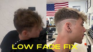 New look for 2022 Low fade haircut with side part How to fix a bad haircut [upl. by Nich]