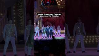 Shahrukh Khan Salman Khan Aamir Khan dance together at Ambani Pre wedding celebrations [upl. by Llednyl]