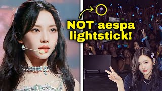 aespa go viral for their reaction of another fandom lightstick in their concert kpop [upl. by Arretnahs85]