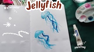 Watercolor painting of jellyfish [upl. by Vivien503]