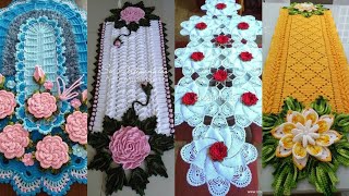 Crochet table runner with motifs and Embellishments for table decoration [upl. by Brana]