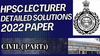 Solutions to Previous paper HPSC Civil Lecturer 2022 l 237 vacancies 2024 l govtjobs hpscjobs [upl. by Andrej]