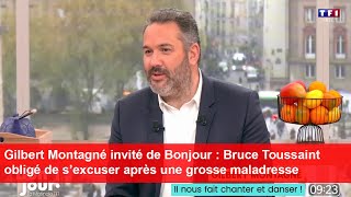 Gilbert Montagné invité de Bonjour  Bruce Toussaint s’excuse après une maladresse avec le chanteur [upl. by Rollin]