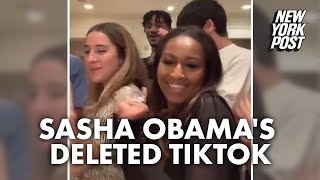 Sasha Obama TikTok dance video deleted after going viral  New York Post [upl. by Schach]