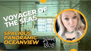 Royal Caribbean Voyager of the Seas Room tour 1808  Spacious Ocean View Stateroom [upl. by Minor410]