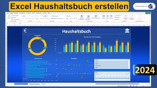 Excel Haushaltsbuch  Vorlage Haushaltsbuch selbst erstellen  Übersicht Einnahmen und Ausgaben [upl. by Amalbena]