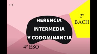 HERENCIA INTERMEDIA Y CODOMINANCIA 4 ESO [upl. by Nolyak]