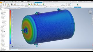 Inventor Nastran FEA analysis Pressure Vessel [upl. by Burnham]