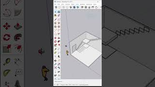 Stairs in Sketchup sketchup cadsoftware designer sketchuptutorial interiordesign architecture [upl. by Moe]