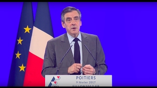 quotJe suis un patriotequot  Discours de François Fillon à Poitiers [upl. by Attelrahs943]