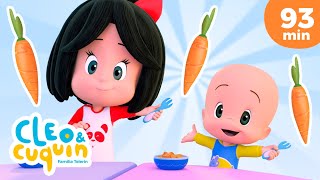 La canción de las verduras 🥕 y más canciones infantiles para bebés con Cleo y Cuquín [upl. by Wiltsey721]