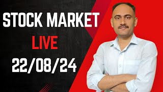 Stock Market Live 22 Aug 2024  indices live view  important stock analysis [upl. by Arakawa86]