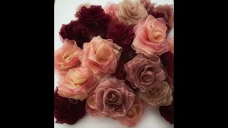 Easy Organza Ribbon Roses [upl. by Aicilf]