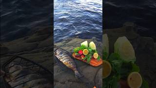 Catch Cook Eat Fish 🐟 😋 Delicious WoodFired Fish Grill 🔥 [upl. by Jamnis]