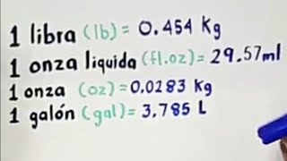 Conversiones Libras onzas líquidas onza y galón [upl. by Kieran]