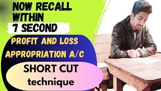 PROFIT AND LOSS APPROPRIATION ACCOUNT CLASS 12  SHORT CUT TECHNIQUE [upl. by Lach]