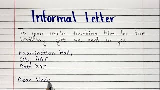 Letter writing format 2  Easy and simple informal letter  Basic letter to uncle for birthday gift [upl. by Millisent864]