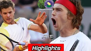 Andrey Rublev VS Yannick Hanfmann  tennis highlights today  halle open 2023 [upl. by Kuehnel]