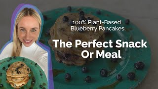 Julias Blueberry Pancakes  Easy Vegan Recipes by PlantX [upl. by Ahsatal736]