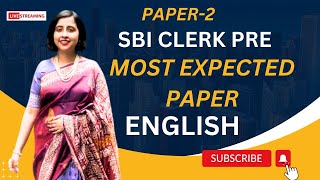 SBI CLERK PRELIMS Most Expected Paper English by Anwesha [upl. by Anier707]