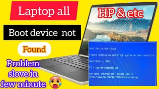 How to Fix Boot Device Not Found Hard Disk 3FO Error  HP Laptop [upl. by Schulz477]