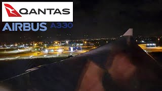 Qantas A330203 Night Landing at Perth International Airport [upl. by Peterec]