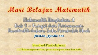 Matematik Tingkatan 4 Bab 1 Praktis Kendiri 11e [upl. by Delfine]