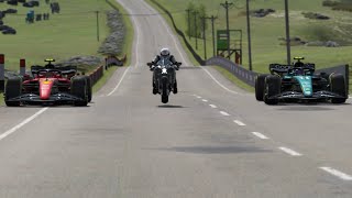 Kawasaki Ninja H2R vs F1 Racing Cars at Highlands [upl. by Shotton67]