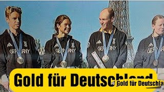 Deutsche TriathlonMixed Staffel holt gold in Paris olympische sommerspiele 2024 [upl. by Talyah]