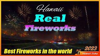 2023 New Years Fireworks in Hawaii 🌈 Waipahu Oahu Hawaii 4K [upl. by Gen772]