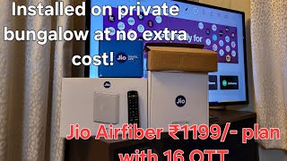 Jio AirFiber installed on private bungalow in Pune 100mbps plan review amp comparison with local ISP [upl. by Onailil]