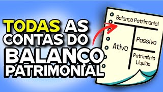 TODAS AS CONTAS BALANÇO PATRIMONIAL  ATIVO PASSIVO CIRCULANTE NÃO CIRCULANTE PATRIMÔNIO LÍQUIDO [upl. by Nomyaw74]