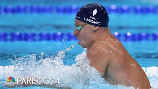 Leon Marchand concludes a DOUBLE GOLD day with 200m breaststroke win  Paris Olympics [upl. by Nauh]