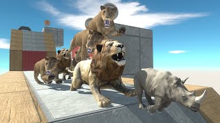 Run Away from Lion amp Smilodon  Animal Revolt Battle Simulator [upl. by Treulich]