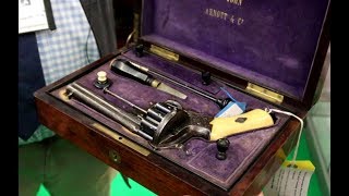 Seven shot flintock pistol 20 shot revolver and other rarities at Holts booth at 2019 IWA [upl. by Filippa]