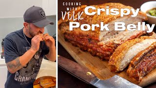 Cooking with Volk  The Perfect Crispy Pork Belly [upl. by Atilahs]