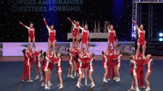 Norgesmesterskapet i Cheerleading 2017 Junior Cheer Coed Elite Viqueens Unique dag 2 [upl. by Duwalt]