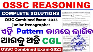 OSSC Logical ReasoningOSSC Junior Stenographer 2023 QuestionsComplete SolutionReasoning By CP Sir [upl. by Daahsar]