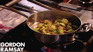 Gordon Ramsays Brussels Sprouts With Pancetta amp Chestnuts [upl. by Imac]