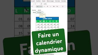 Comment faire un calendrier dynamique sur Excel excel astuceexcel exceltips exceltutorial [upl. by Aryajay290]