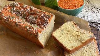 خبز العدس وصفة صحية غني بالبروتين لمرضى السكري او الناس لي دايرة ريجيم Pain au lentilles corail 🍞🍞 [upl. by Eigna]