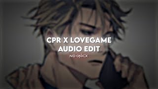 CPR x LoveGame  Cupcakke Lady Gaga  Audio Edit [upl. by Harbot]