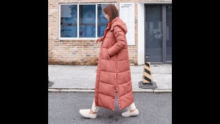 Beieuces Winter Women Jacket X long Hooded Cotton Padded Female Coat High Quality Warm Outwear [upl. by Earissed]